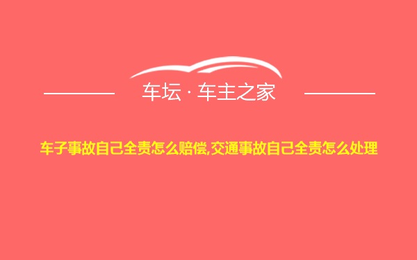 车子事故自己全责怎么赔偿,交通事故自己全责怎么处理