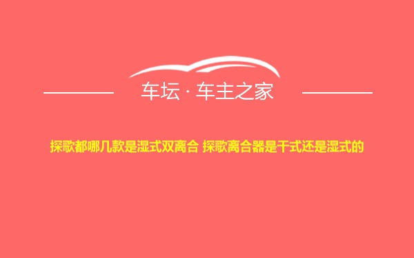 探歌都哪几款是湿式双离合 探歌离合器是干式还是湿式的