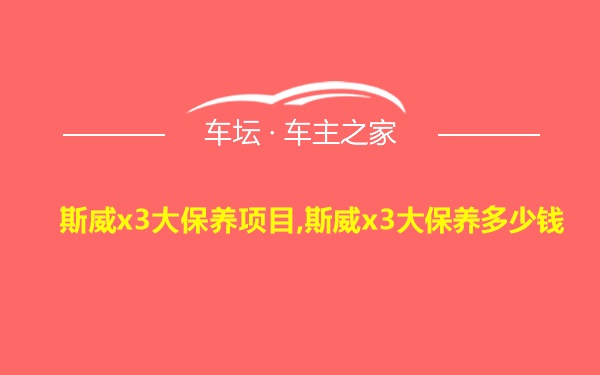 斯威x3大保养项目,斯威x3大保养多少钱