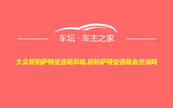 大众新帕萨特变速箱异响,新帕萨特变速箱会渗油吗