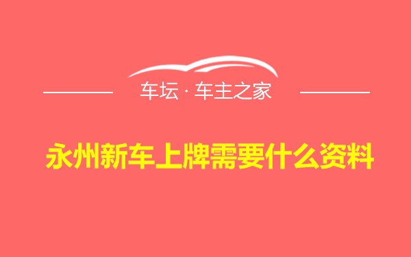 永州新车上牌需要什么资料