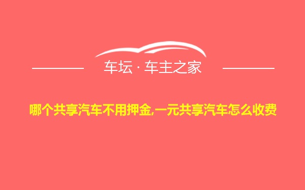 哪个共享汽车不用押金,一元共享汽车怎么收费