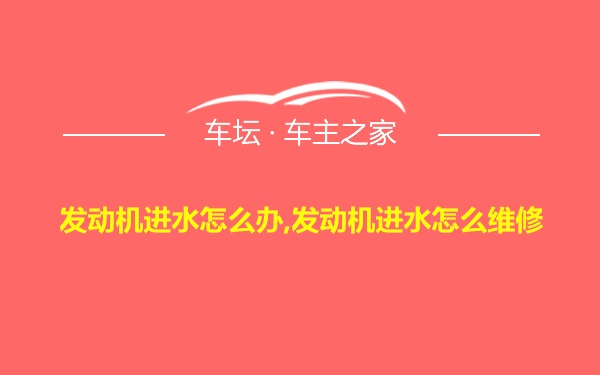 发动机进水怎么办,发动机进水怎么维修