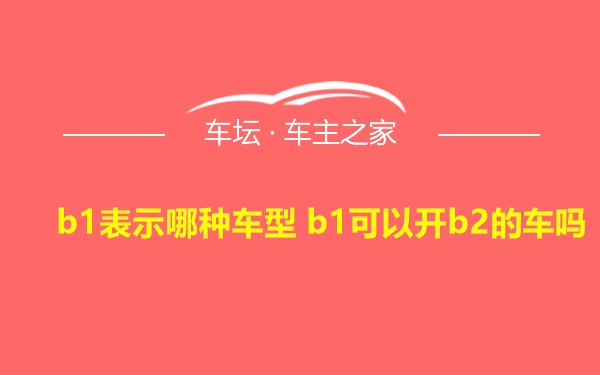 b1表示哪种车型 b1可以开b2的车吗