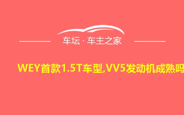 WEY首款1.5T车型,VV5发动机成熟吗