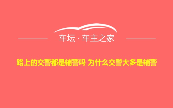 路上的交警都是辅警吗 为什么交警大多是辅警