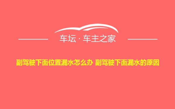 副驾驶下面位置漏水怎么办 副驾驶下面漏水的原因