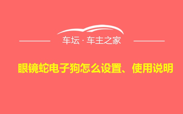 眼镜蛇电子狗怎么设置、使用说明