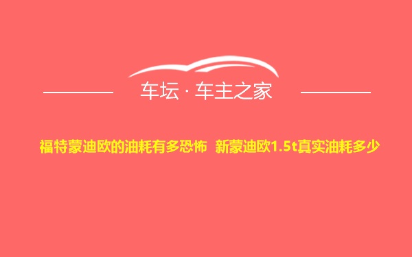 福特蒙迪欧的油耗有多恐怖 新蒙迪欧1.5t真实油耗多少