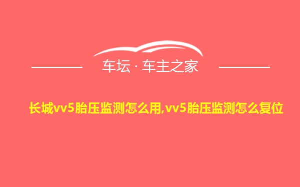 长城vv5胎压监测怎么用,vv5胎压监测怎么复位