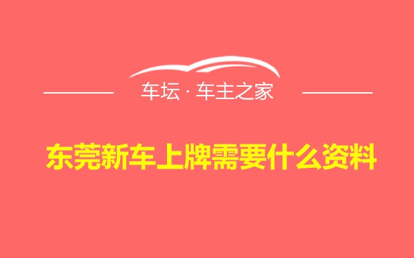 东莞新车上牌需要什么资料