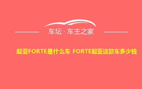 起亚FORTE是什么车 FORTE起亚这款车多少钱