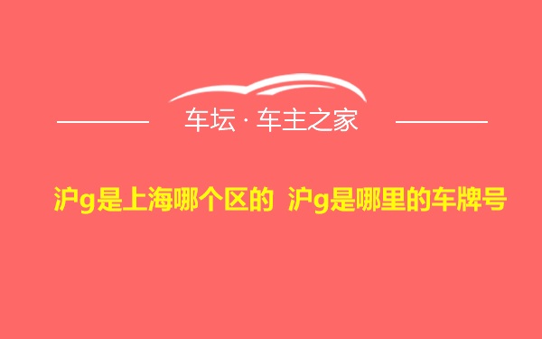 沪g是上海哪个区的 沪g是哪里的车牌号