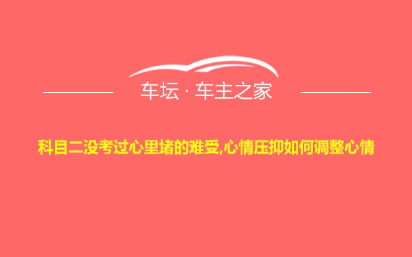 科目二没考过心里堵的难受,心情压抑如何调整心情