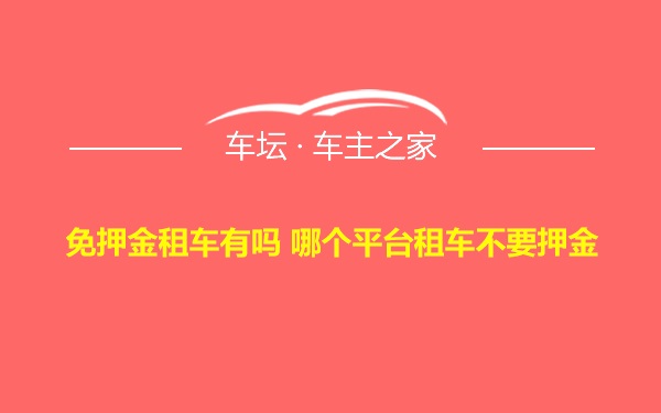 免押金租车有吗 哪个平台租车不要押金