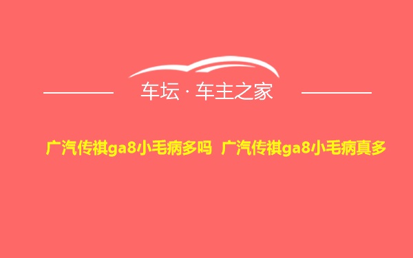 广汽传祺ga8小毛病多吗 广汽传祺ga8小毛病真多