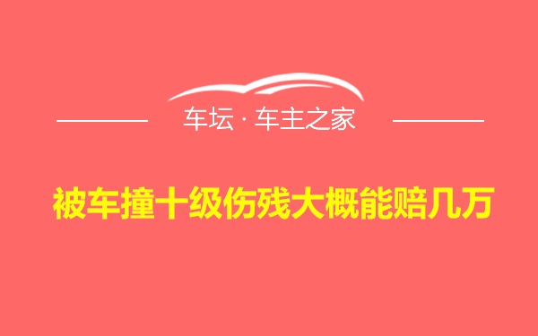 被车撞十级伤残大概能赔几万