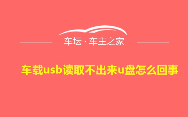 车载usb读取不出来u盘怎么回事