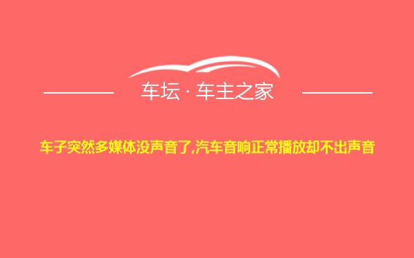 车子突然多媒体没声音了,汽车音响正常播放却不出声音