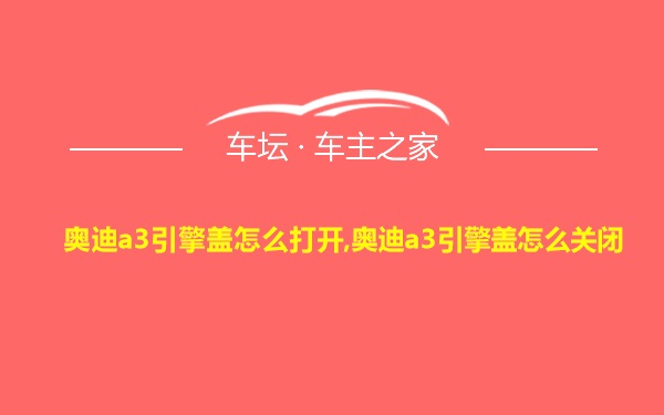 奥迪a3引擎盖怎么打开,奥迪a3引擎盖怎么关闭