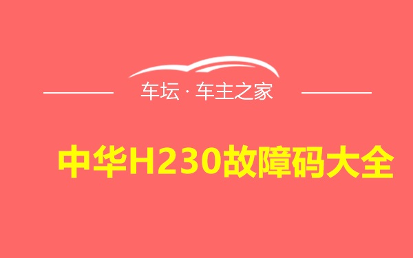 中华H230故障码大全