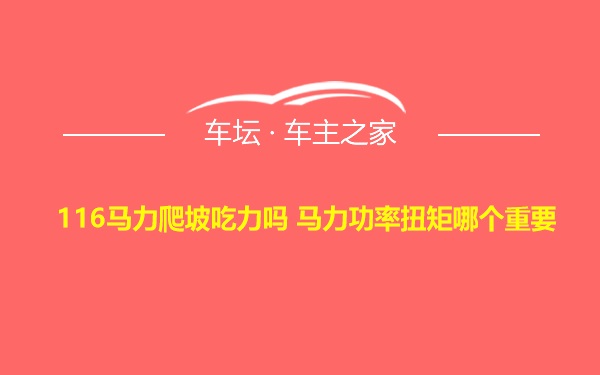 116马力爬坡吃力吗 马力功率扭矩哪个重要