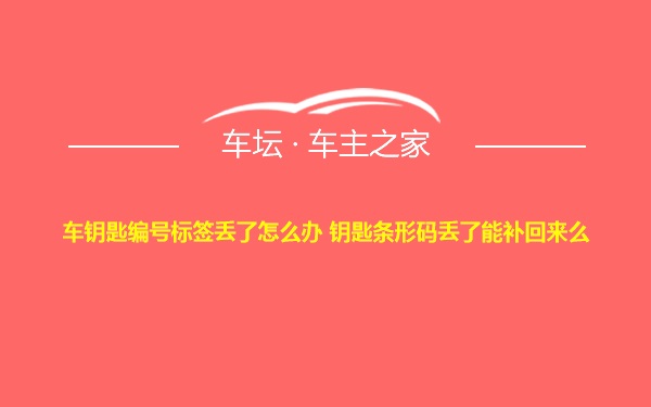 车钥匙编号标签丢了怎么办 钥匙条形码丢了能补回来么