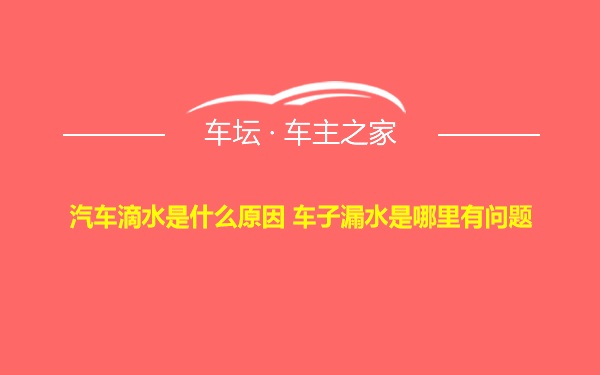 汽车滴水是什么原因 车子漏水是哪里有问题