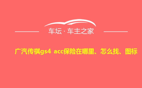 广汽传祺gs4 acc保险在哪里、怎么找、图标