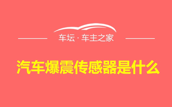 汽车爆震传感器是什么