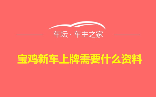 宝鸡新车上牌需要什么资料