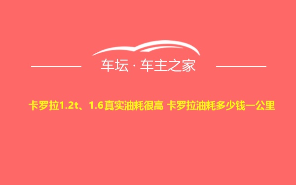 卡罗拉1.2t、1.6真实油耗很高 卡罗拉油耗多少钱一公里