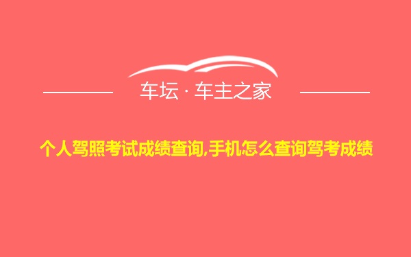 个人驾照考试成绩查询,手机怎么查询驾考成绩