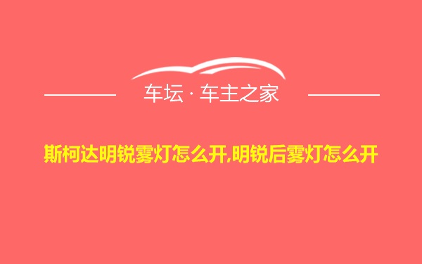 斯柯达明锐雾灯怎么开,明锐后雾灯怎么开