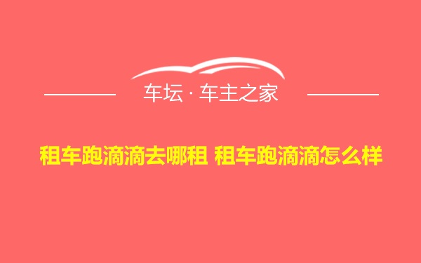 租车跑滴滴去哪租 租车跑滴滴怎么样