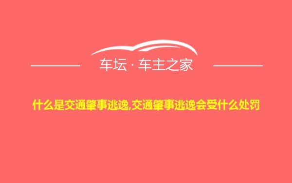 什么是交通肇事逃逸,交通肇事逃逸会受什么处罚