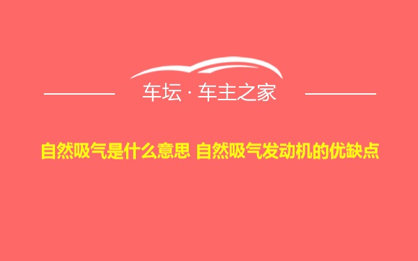 自然吸气是什么意思 自然吸气发动机的优缺点