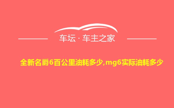 全新名爵6百公里油耗多少,mg6实际油耗多少