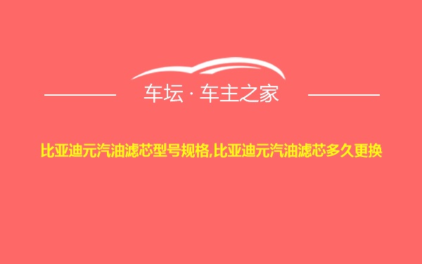 比亚迪元汽油滤芯型号规格,比亚迪元汽油滤芯多久更换