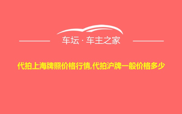 代拍上海牌照价格行情,代拍沪牌一般价格多少