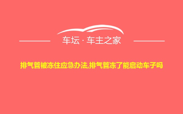 排气管被冻住应急办法,排气管冻了能启动车子吗