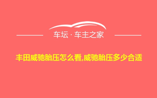 丰田威驰胎压怎么看,威驰胎压多少合适