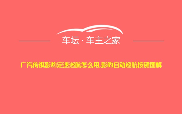 广汽传祺影豹定速巡航怎么用,影豹自动巡航按键图解