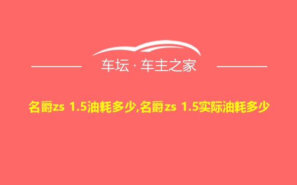 名爵zs 1.5油耗多少,名爵zs 1.5实际油耗多少