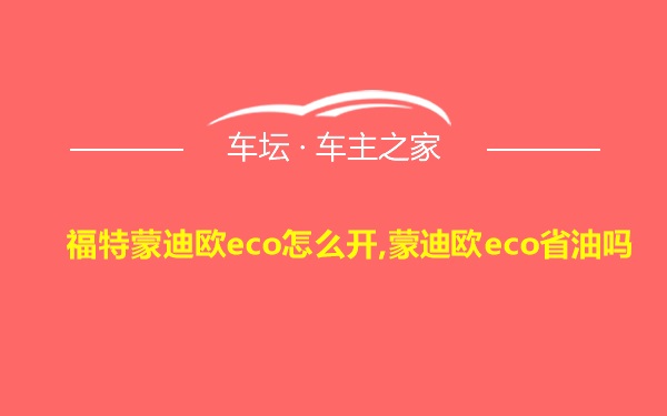 福特蒙迪欧eco怎么开,蒙迪欧eco省油吗