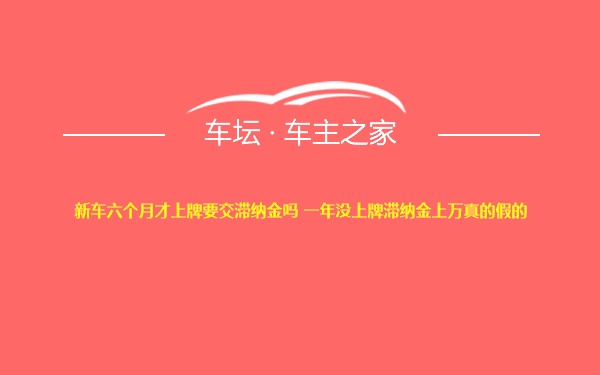 新车六个月才上牌要交滞纳金吗 一年没上牌滞纳金上万真的假的