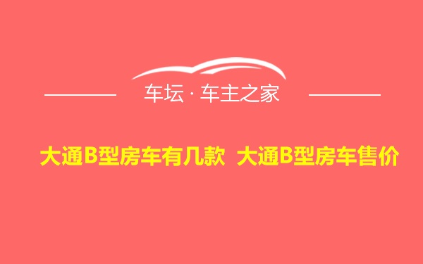 大通B型房车有几款 大通B型房车售价