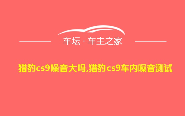 猎豹cs9噪音大吗,猎豹cs9车内噪音测试