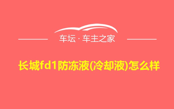 长城fd1防冻液(冷却液)怎么样