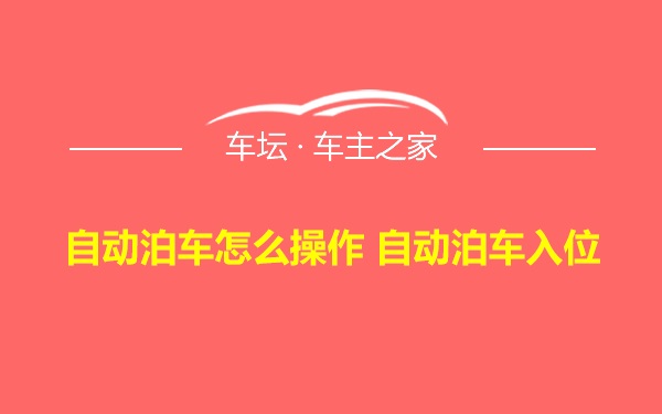 自动泊车怎么操作 自动泊车入位